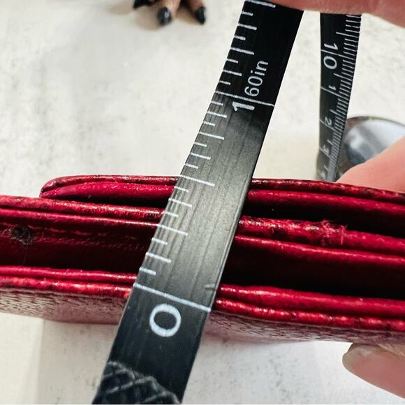 Chanel Burgundy Red Caviar Leather Fold Over Open Wallet - Picture 13 of 16